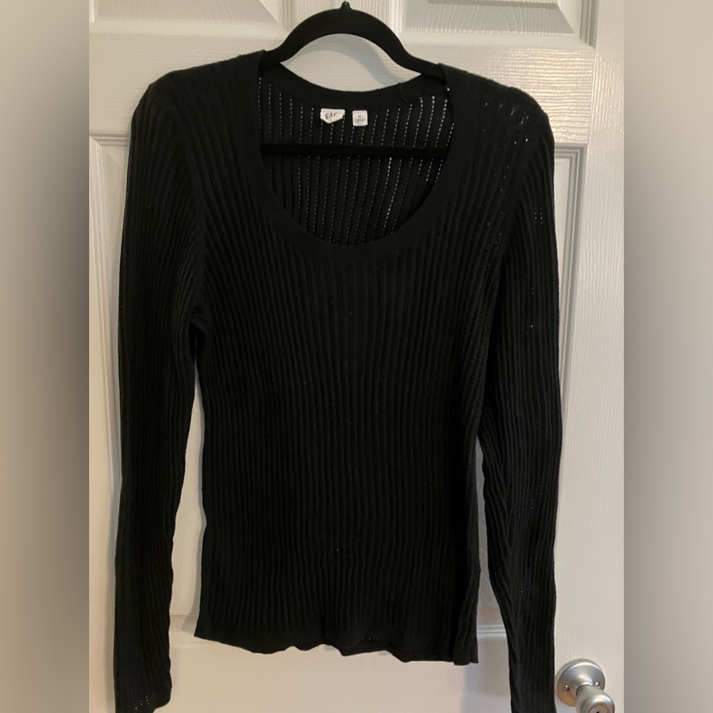 Gap Soft Ribbed Scoop Neck Long Sleeve Top